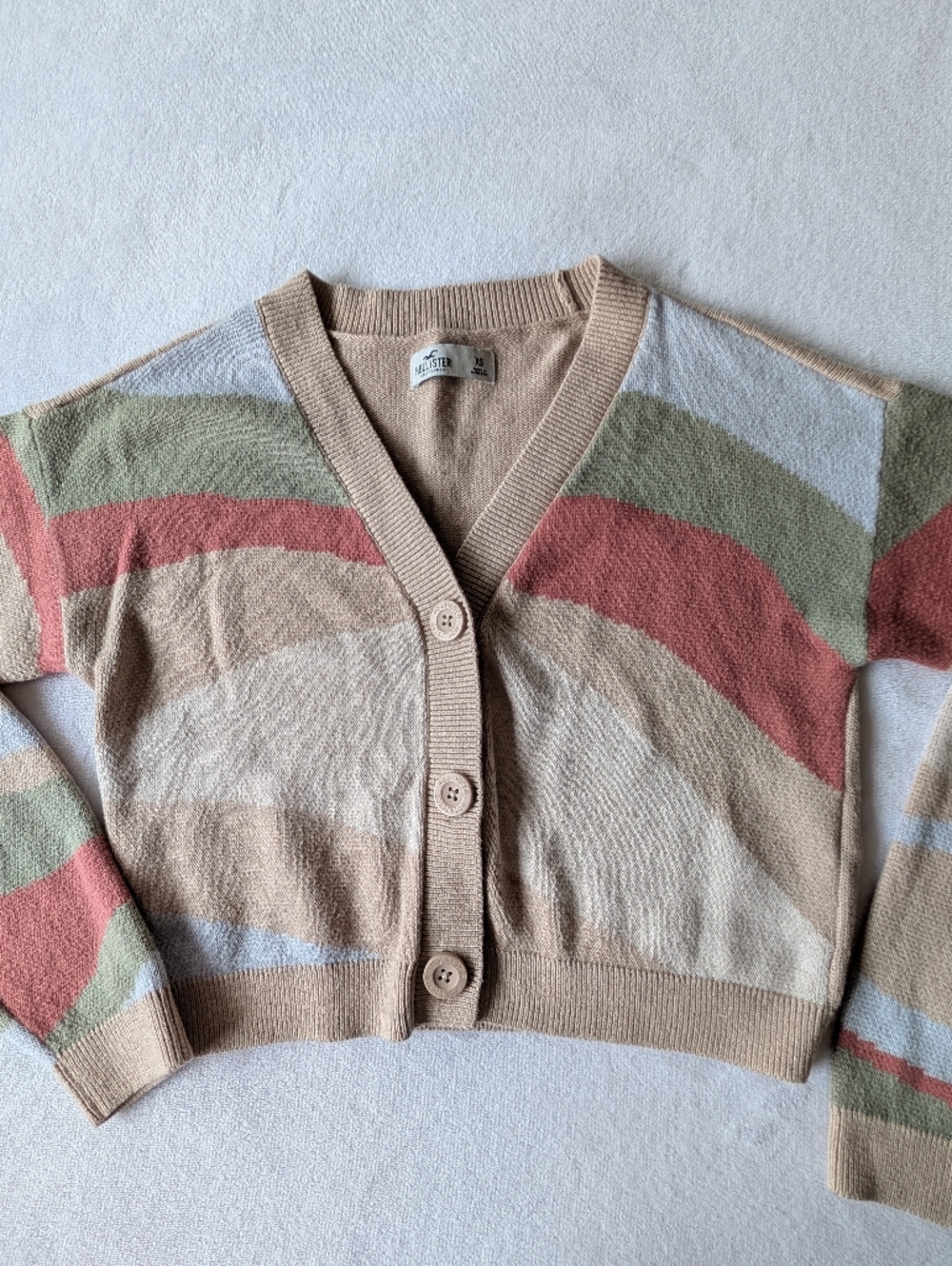 Hollister Blush Ribbed Button Cardigan